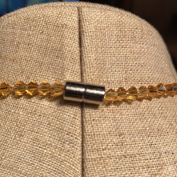 Golden Crystal Bead Necklace & Earrings - Picture 5 of 6